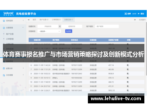 体育赛事报名推广与市场营销策略探讨及创新模式分析